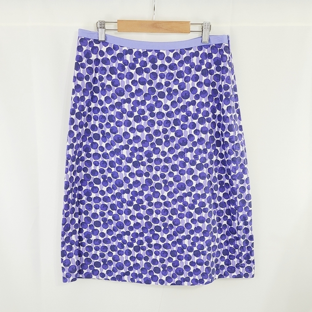 Boden violet blue purple a-line skirt abstract size 8 Long